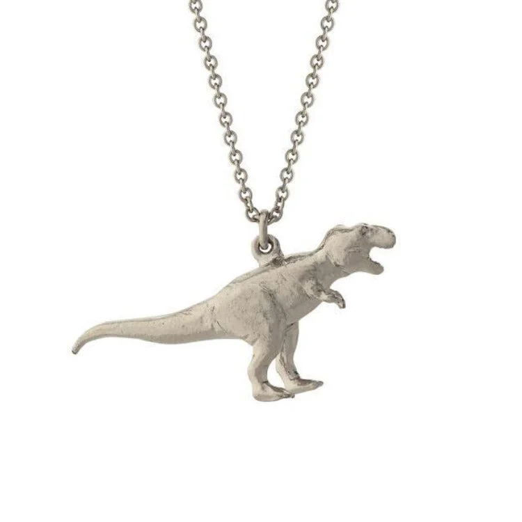 women heart-shaped necklaces -Sterling Silver Necklace - "Tyrannosaurus Rex"