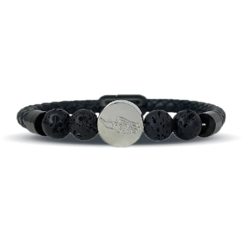 women stackable bangles -Track & Field Leather Bracelet