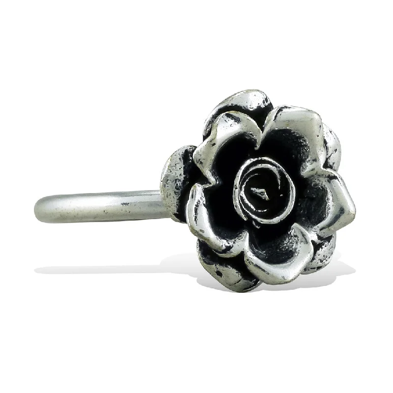 women classic rings -<span>RAS-030<span>: </span></span>Krissy's Rose - Silver Ring