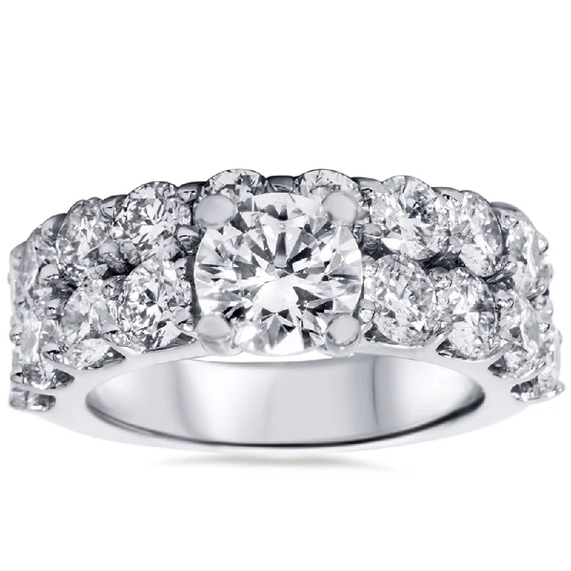 women elegant engagement rings -6ct Diamond Engagement Ring Set 14K White Gold