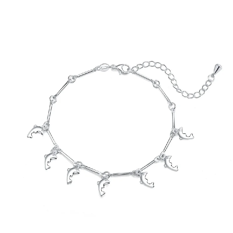 women stackable bracelets -New Arrival Beautiful Silver Plated Noble Dolphin Bracelet