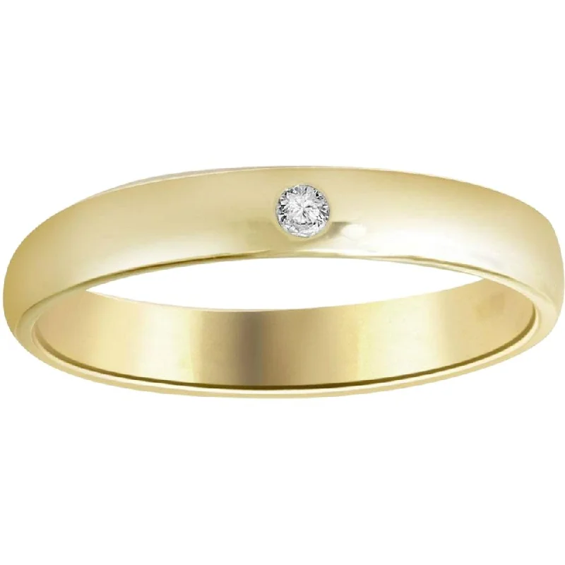 women gold solitaire engagement rings -Bezel Solitaire Diamond Engagement Promise Gold Ring