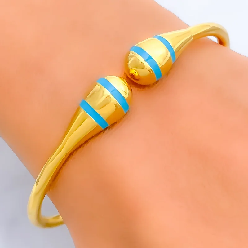 women minimalist bangles -Elevated Trendy 21k Gold Bangle Bracelet