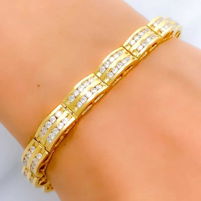 women leather cuff bracelets -Stunning Gold Diamond + 18k Gold Bracelet