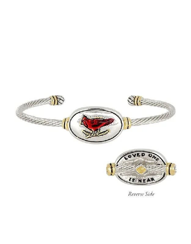 women bangles sets -Celebration Memories Red Cardinal Wire Cuff Bracelet