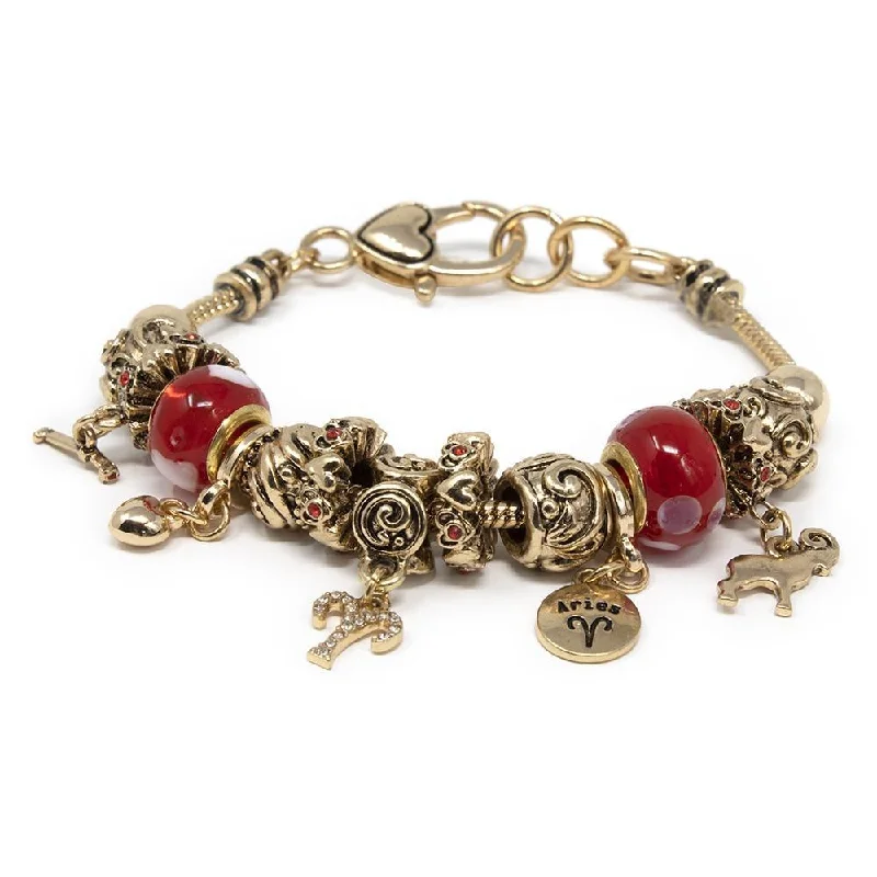 women custom charm bracelets -Charm Bracelet Zodiac 2 - Aries