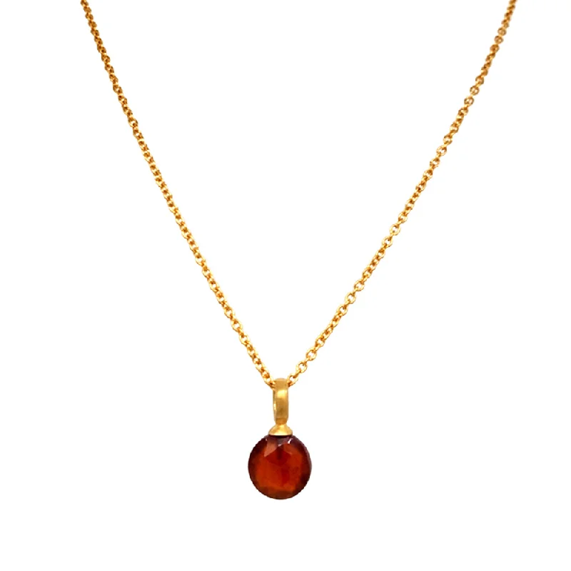 women pearl necklaces -24K Gold Vermeil & Garnet Necklace