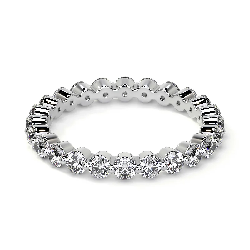 women personalized promise rings -Round Stackable Eternity Diamond Ring, 0.9 CT